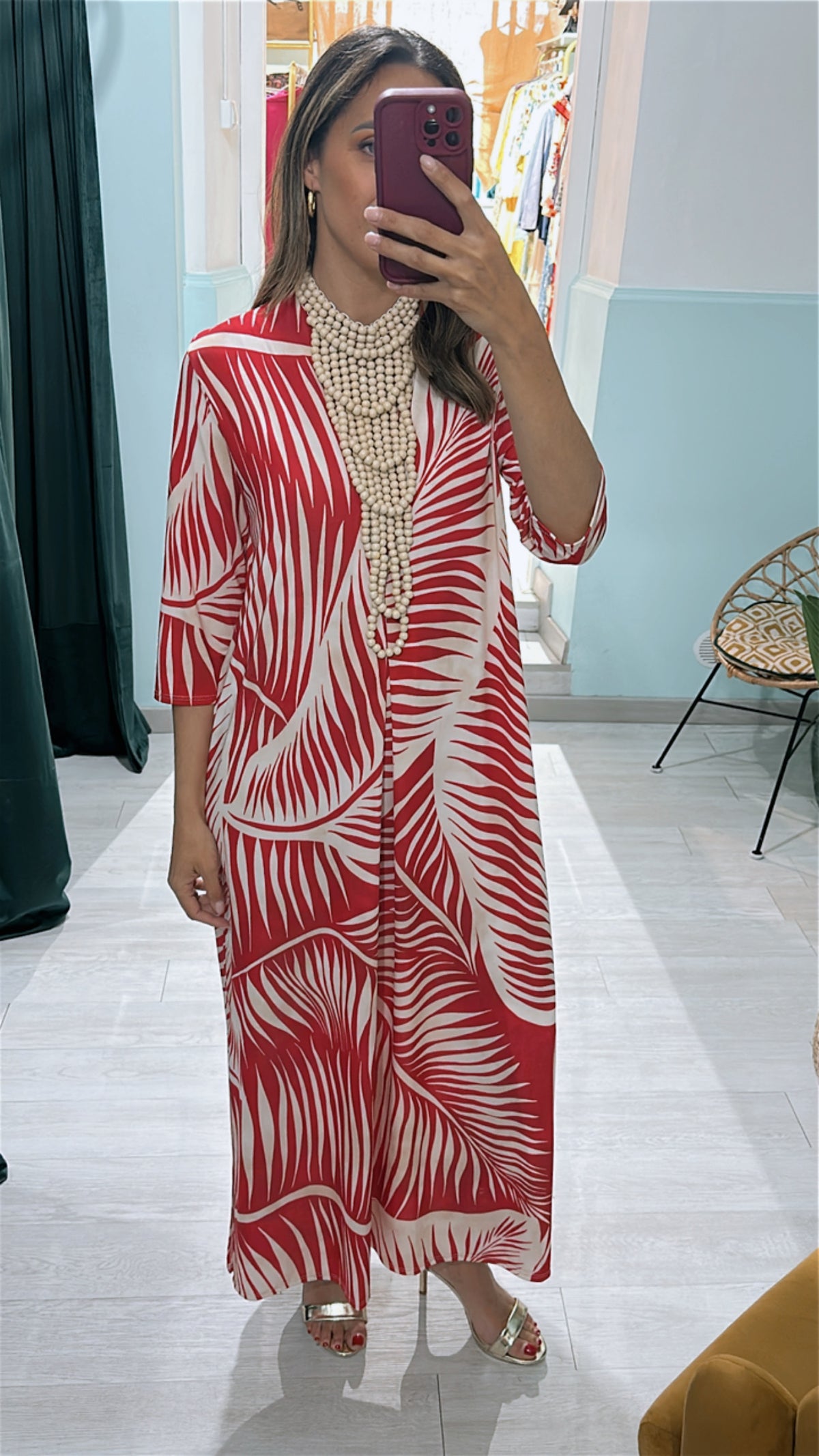 Vestido acuarela rojo