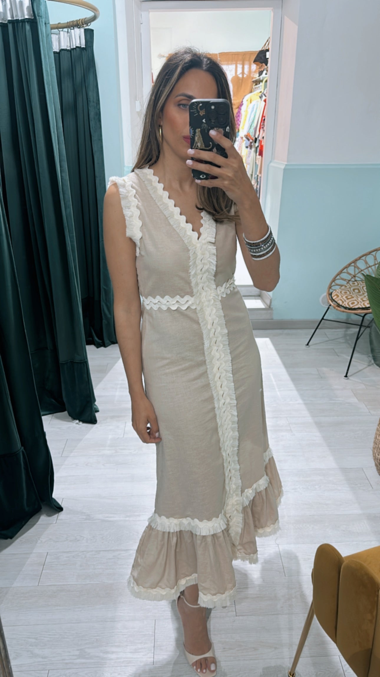 Vestido Hawái beige